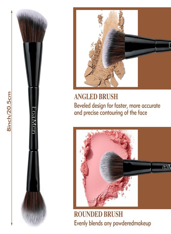 EoaMen Blush Brush, Dual-Ended Foundation Makeup Brush for Contouring, Blending, and Bronzing(Angled & Round), Angled Contoured for Flawless Face Foundation, Vegan & Cruelty-Free - Image 2